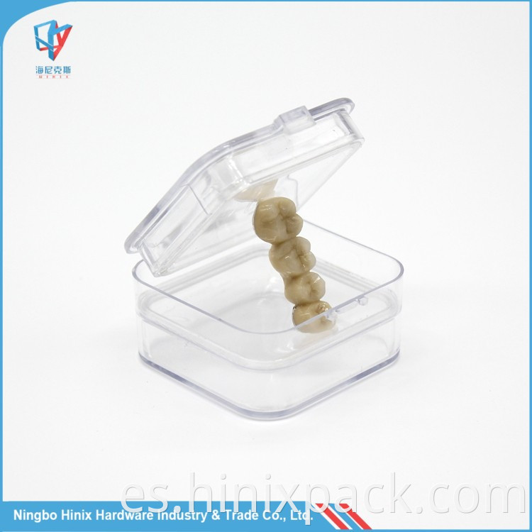 Caja de almacenamiento de plástico de plástico Material Material Denture Box de membrana de plástico